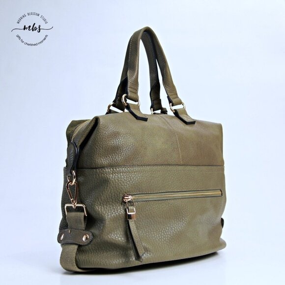 Moda Luxe Crossbody Satchel Green Gold - Picture 5 of 14